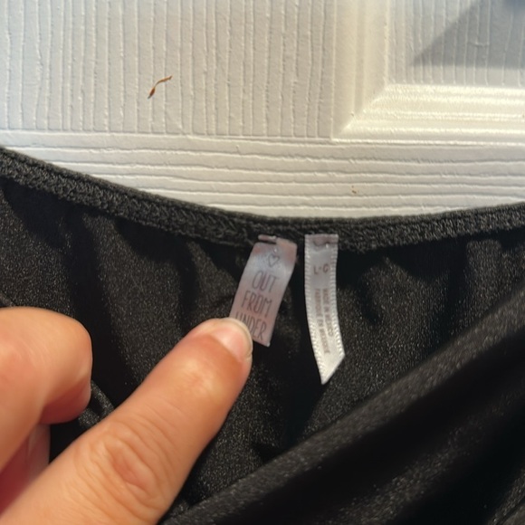 Urban Outfitters Out From Under Black Slinky Draped Cowl Neck Bodysuit L - Picture 3 of 9